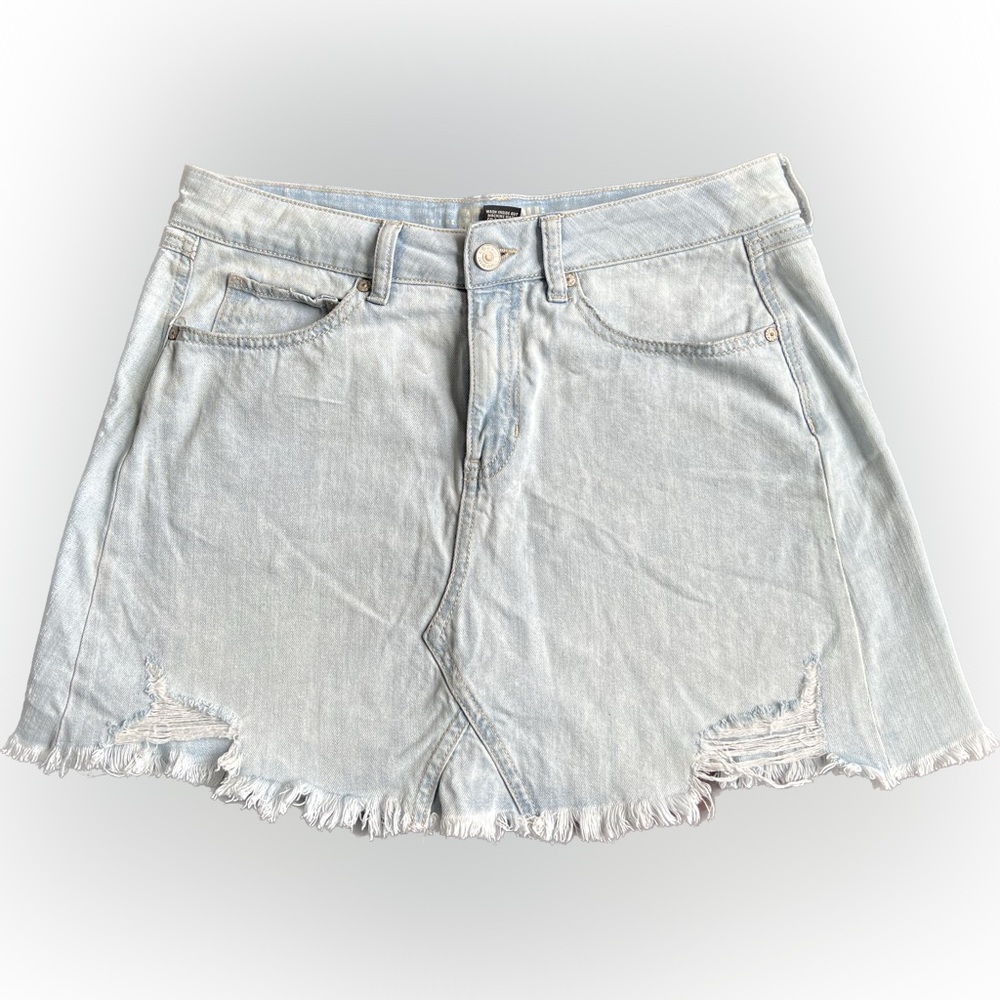 Rewash Light Wash Mid-Rise Denim Mini Skirt
